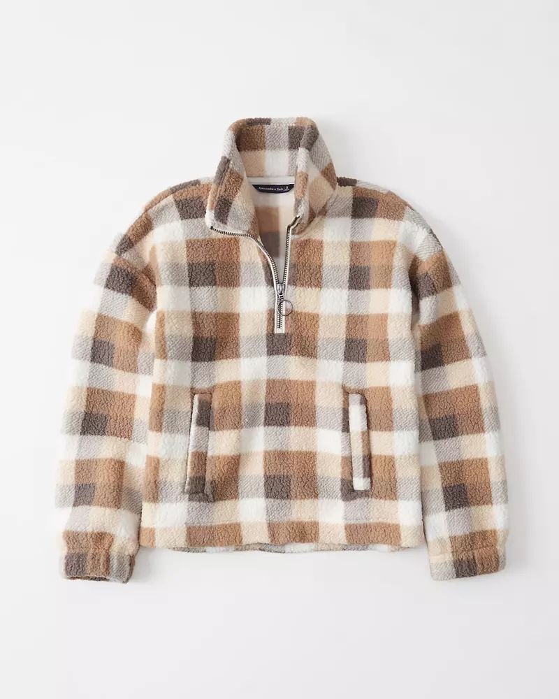 Sherpa Fleece Half-Zip Sweatshirt | Abercrombie & Fitch US & UK