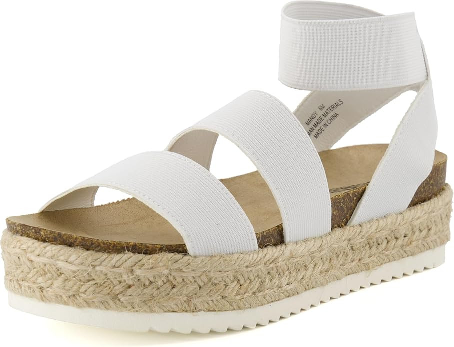 CUSHIONAIRE Women's Mandy Cork Espadrille Platform Sandal - Strappy Wedge with Arch Support, | Amazon (US)