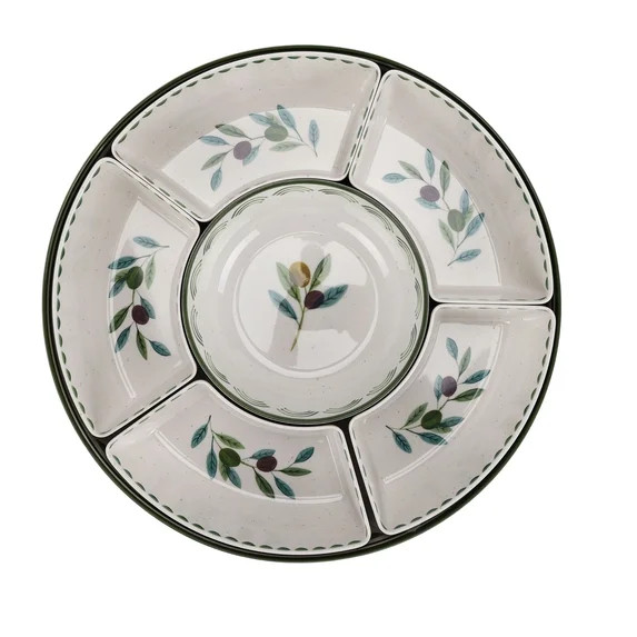 Better Homes and Gardens Bamboo Melamine Olive Chip and Dip Serve Tray | Walmart (US)
