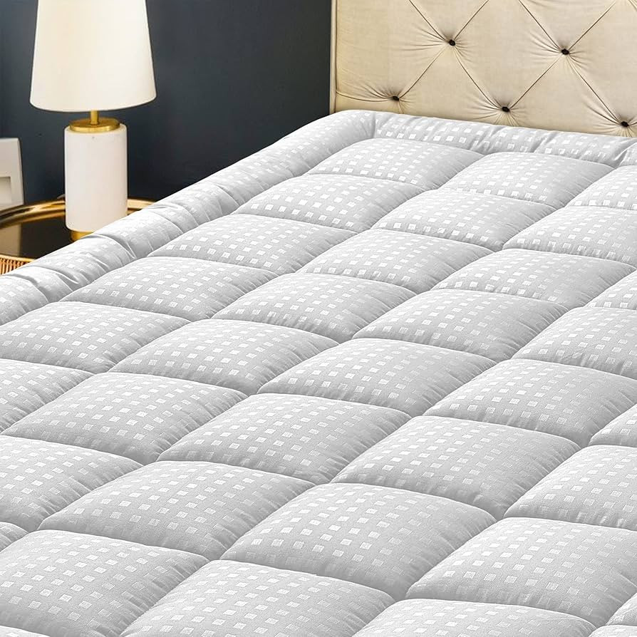 HYLEORY Queen Mattress Pad Quilted Fitted Mattress Protector Cooling Pillow Top Mattress Cover Br... | Amazon (US)