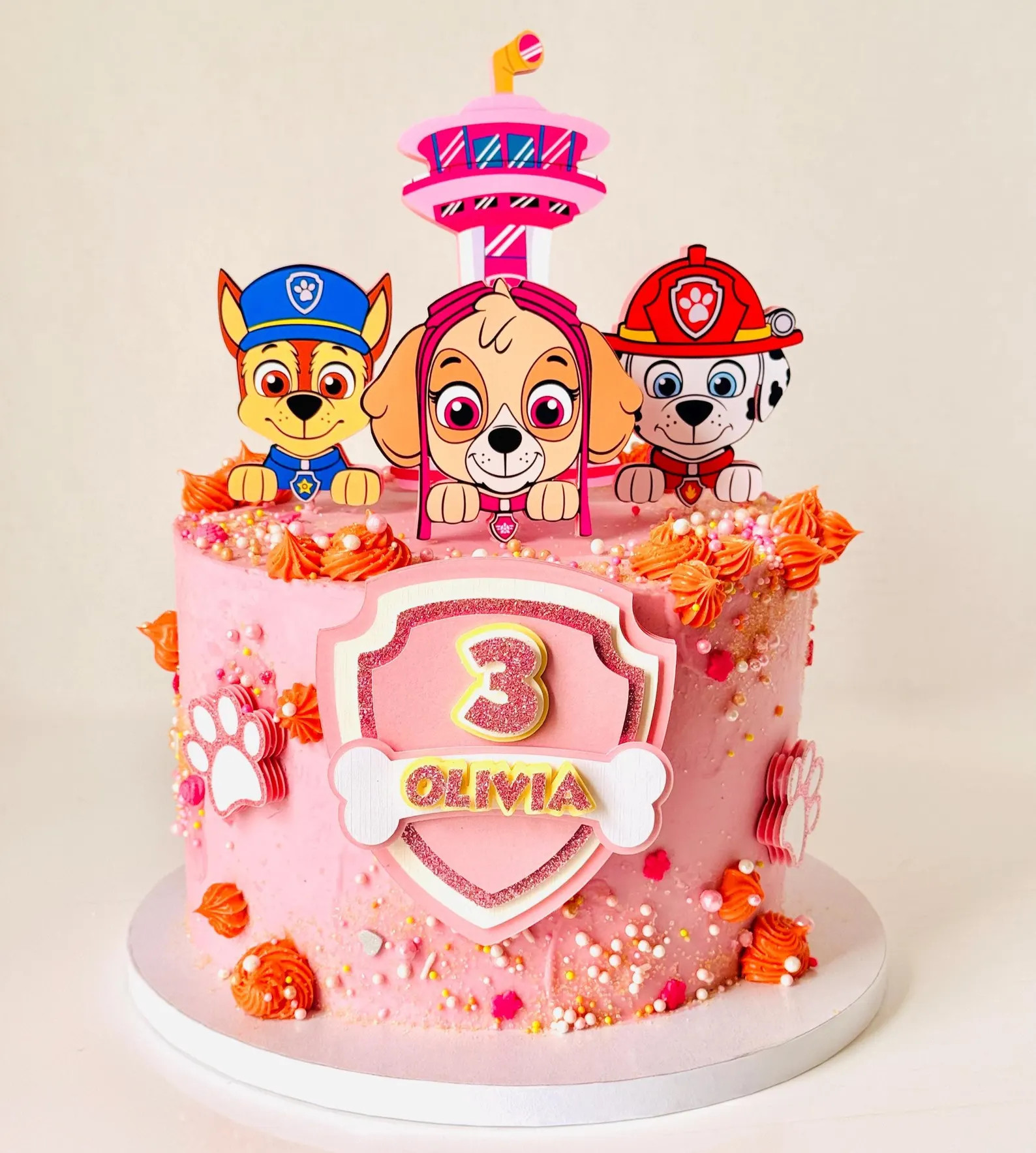 The Doggie Patrol Personalized Cake Topper PINK Edition | Etsy (Global)