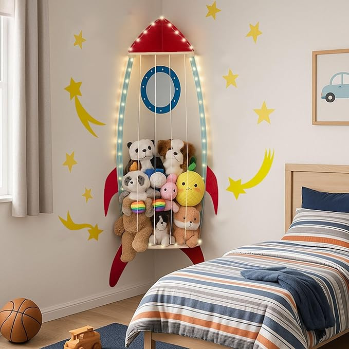 PUTSKA Nursery Furniture Hanging Organizer – Wall Mounted Stuffed Animal Storage for Baby Room,... | Amazon (US)