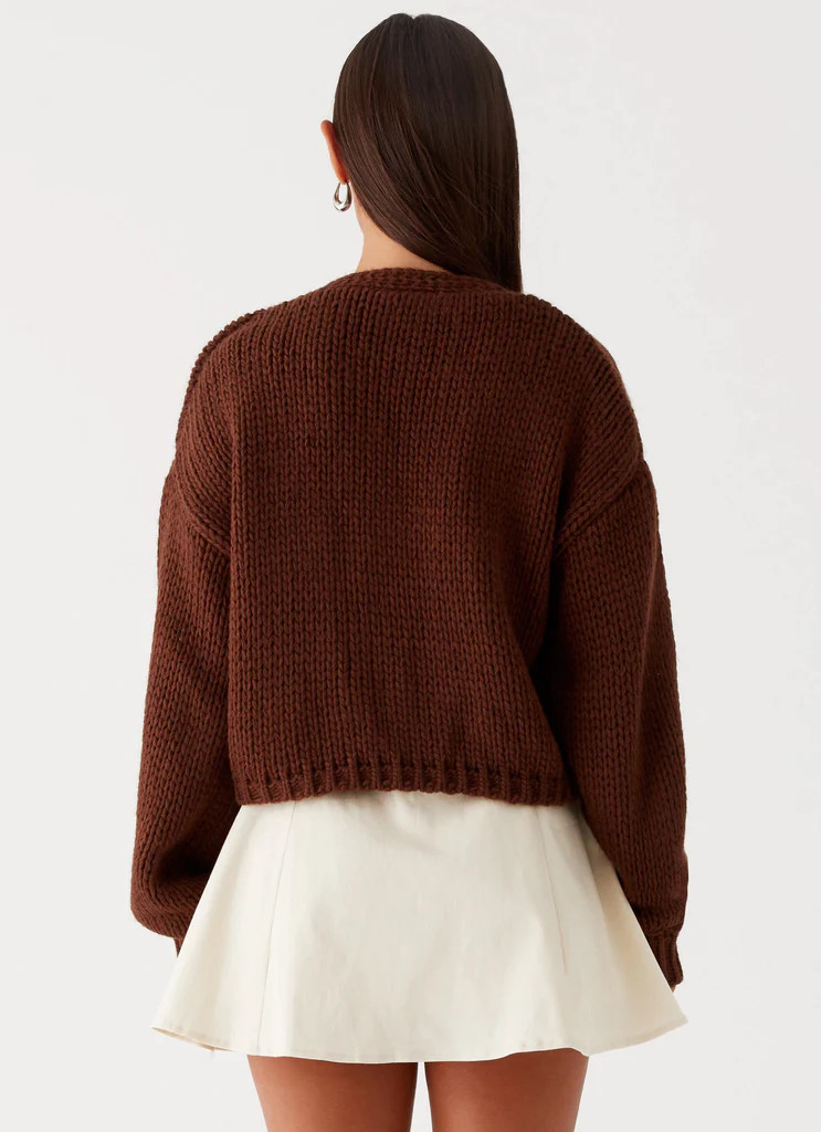 Jasleen Knit Cardigan - Brown | Peppermayo (Global)