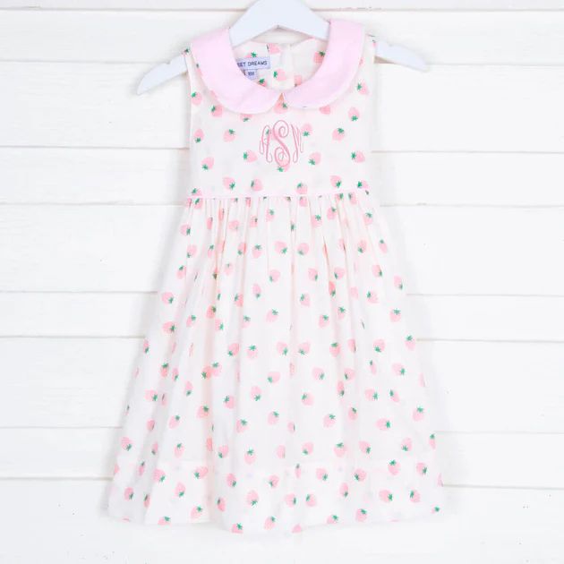Pink Strawberry Collared Dress | Classic Whimsy