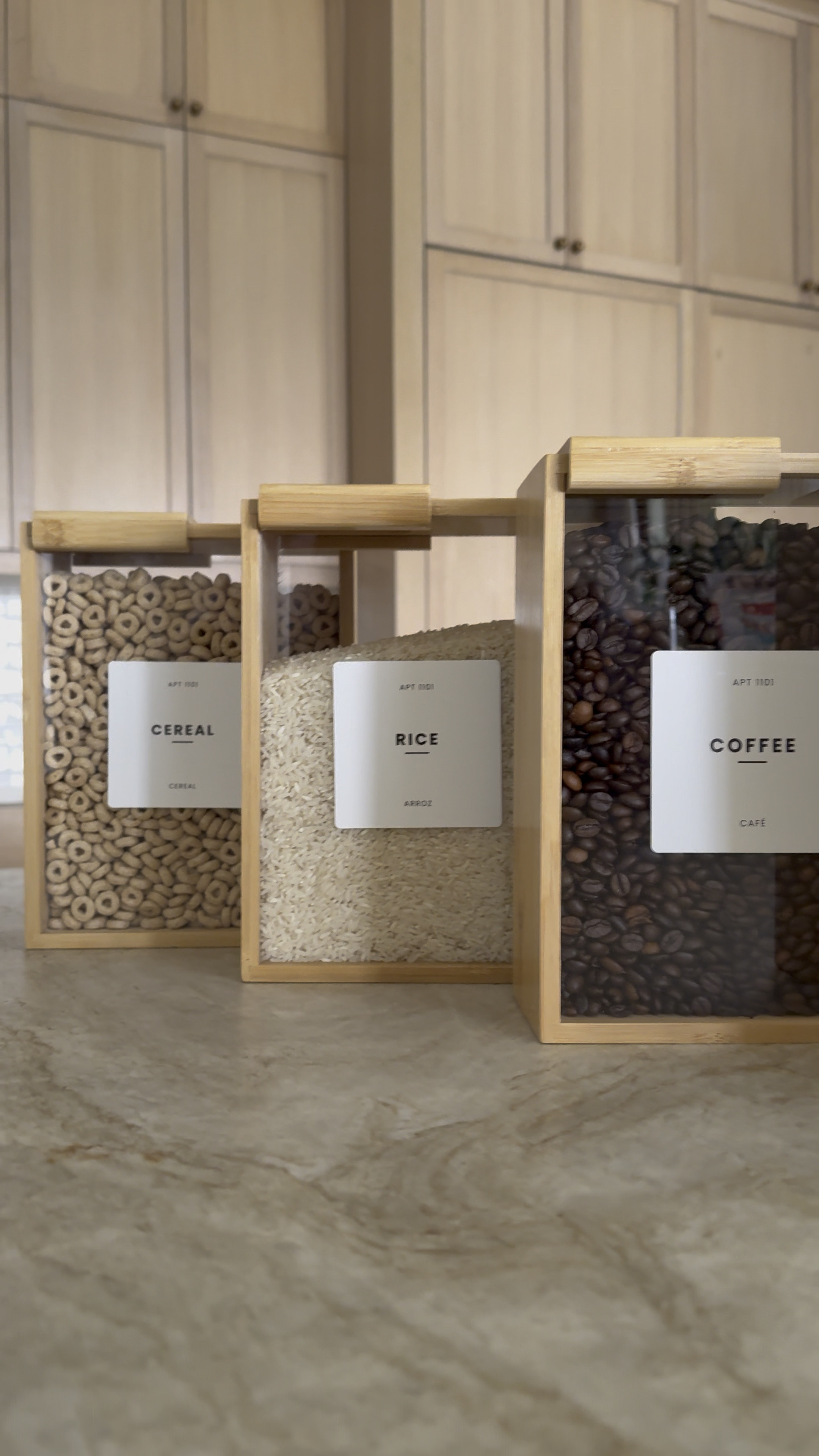 
If your goal is to get your kitchen in order and organize every nook and cranny  I gotcha ! These aesthetic wooden organizers are great !  They can be used for nuts , coffee beans , rice ,cereal, tea , pasta and so much more. 

#amazonhome 
#founditonamazon 
#amazonfinds 
#organization 
#kitchenorganization #kitchenorganizer @apartment.1101

#LTKFindsUnder50 #LTKStyleTip #LTKHome

#LTKWatchNow #LTKFindsUnder50 #LTKHome

#LTKSaleAlert