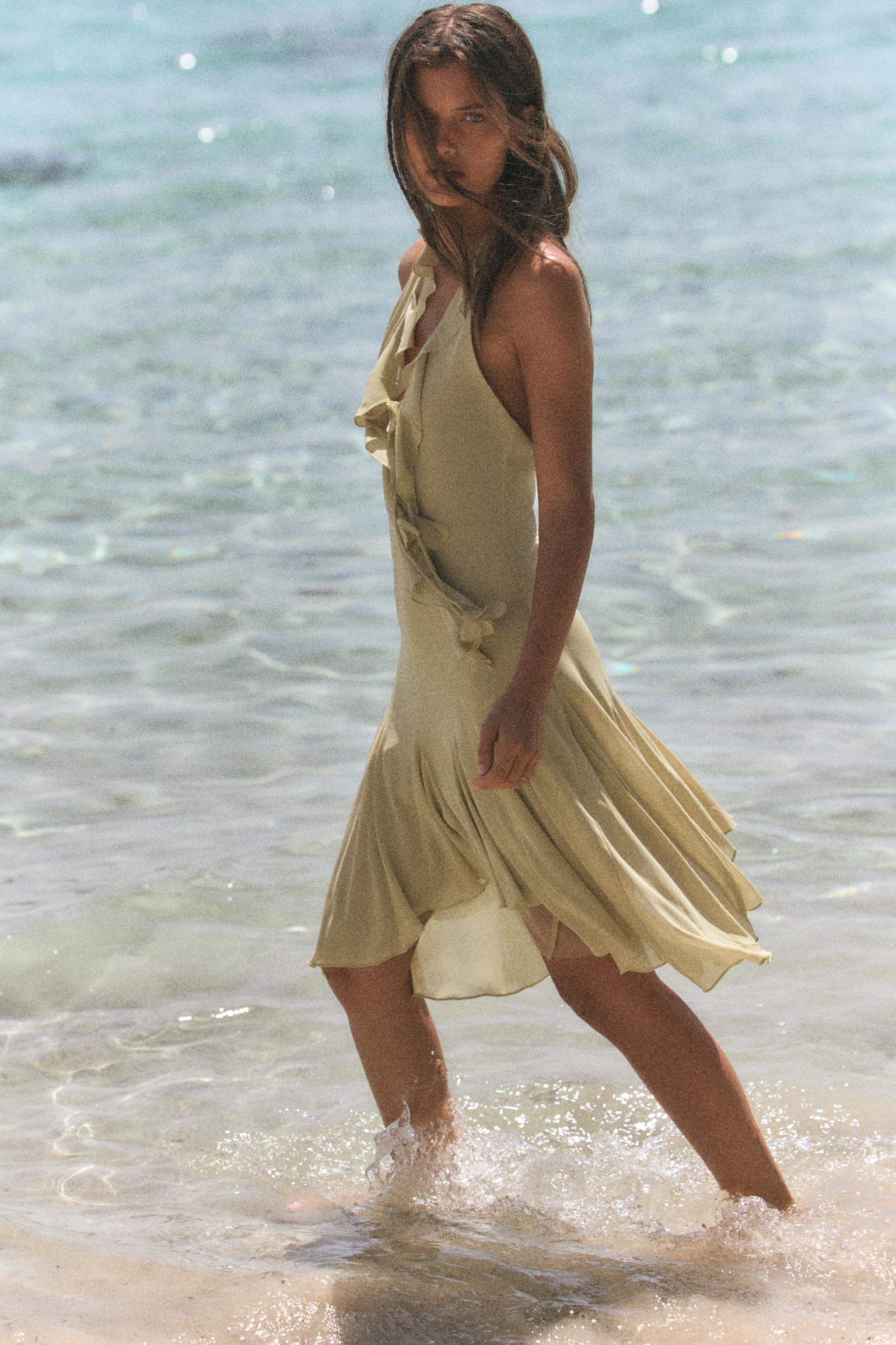 RUFFLED HALTER DRESS | Zara US