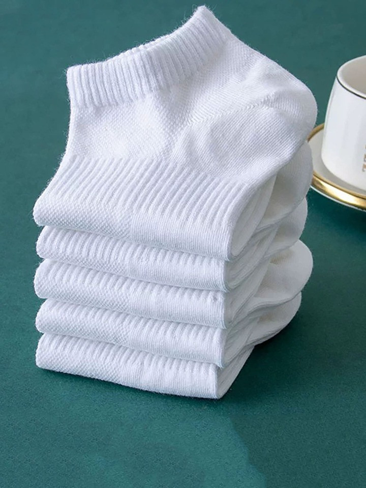 5 pares de calcetines tobilleros deportivos de poliéster para mujer | SHEIN