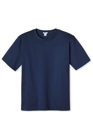 Men's Short Sleeve Pima Tee in True Navy | Lake Pajamas