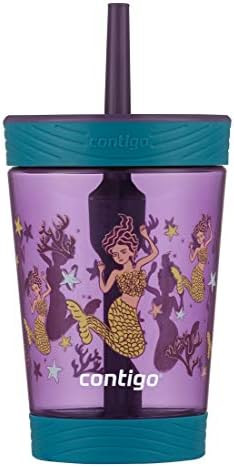 Contigo Spill-Proof Tumbler with Straw, 1 Count (Pack of 1), Eggplant with Mermaid GFX | Amazon (US)