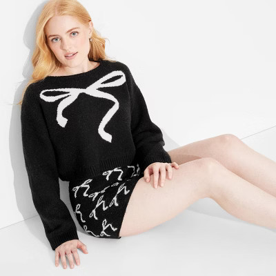 Women's Crewneck Cropped Pullover Holiday Sweater - Wild Fable™ | Target