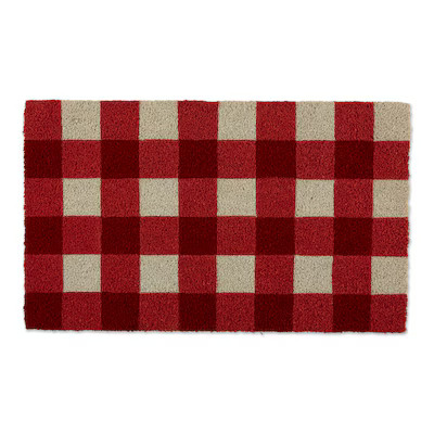 DII 18-in x 30-in Red and White Non-Slip Grip Indoor or outdoor Winter Door Mat | Lowe's