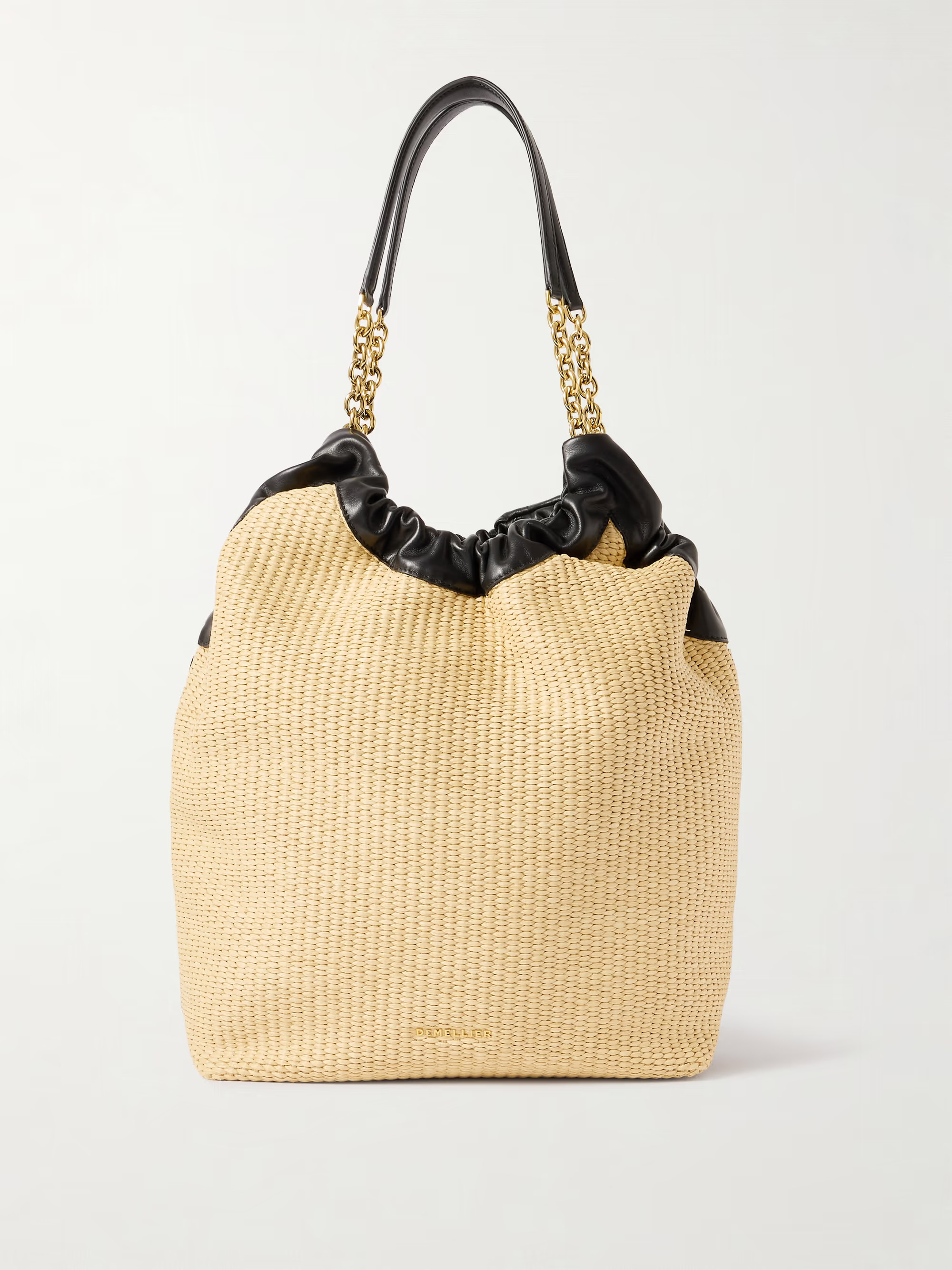 The Miami leather-trimmed raffia tote | NET-A-PORTER APAC