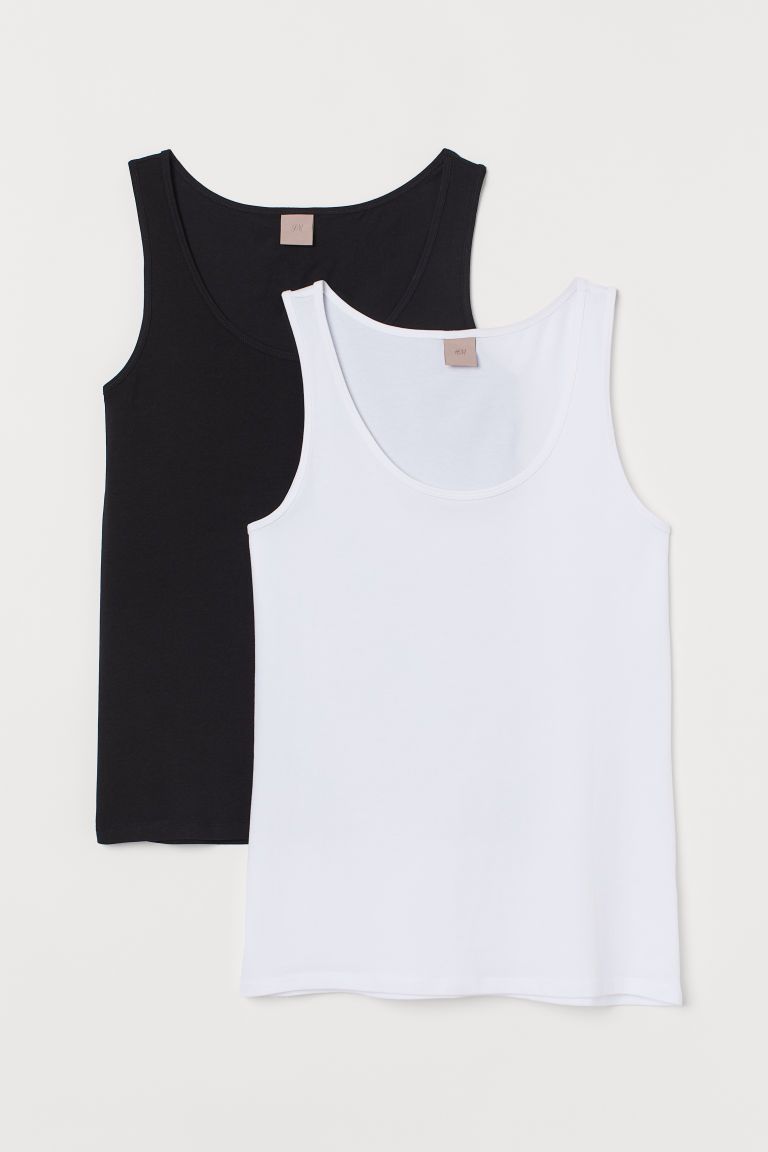 H & M - H & M+ 2-pack Tank Tops - Black | H&M (US)