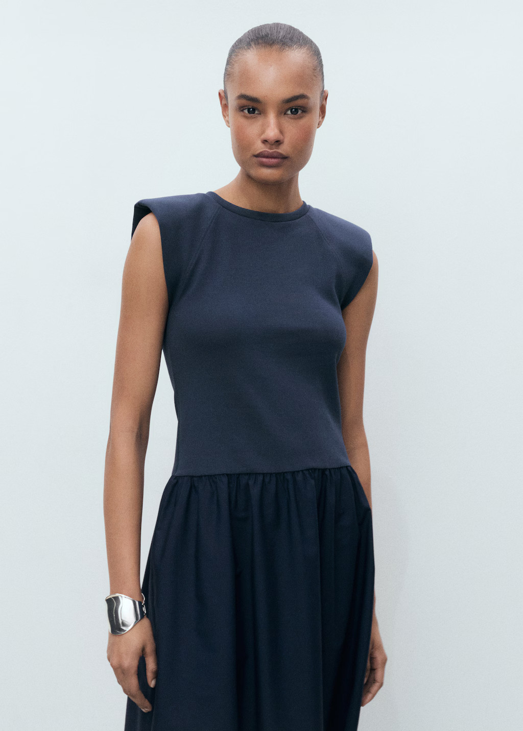 Combined fabric midi-dress - Women | MANGO USA | Mango (US/MX/AU)