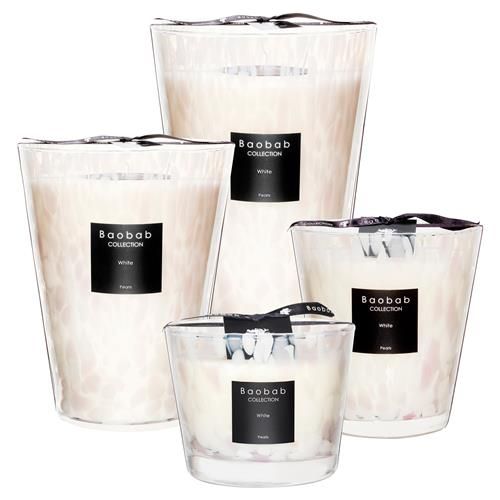 Baobab Collection Modern White Pearls Candle - Medium | Kathy Kuo Home