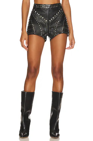 One Teaspoon Diamond Reflections Leather Short in Black from Revolve.com | Revolve Clothing (Global)
