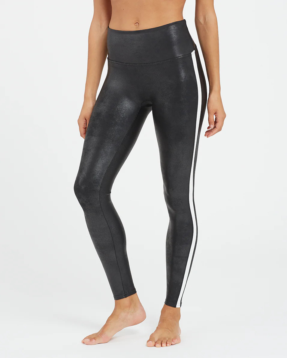 Spanx Women's Faux Leather Side Stripe Leggings | Spanx