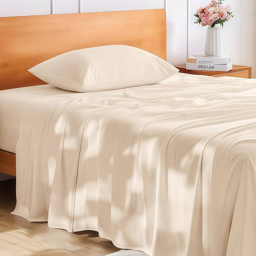 GOKOTTA 3 Pcs Twin Sheets Set, 10"-15" Deep Pocket, Non-Slip Elastic Corner Straps, Washed & Brus... | Amazon (US)