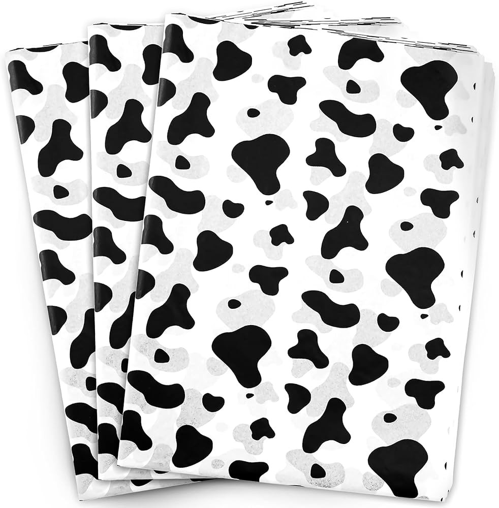 Hi Sasara 50 Sheet Cow Print Tissue Paper - 14 x 20 inch, Perfect for Gift Bags & Cow Party Decor | Amazon (US)
