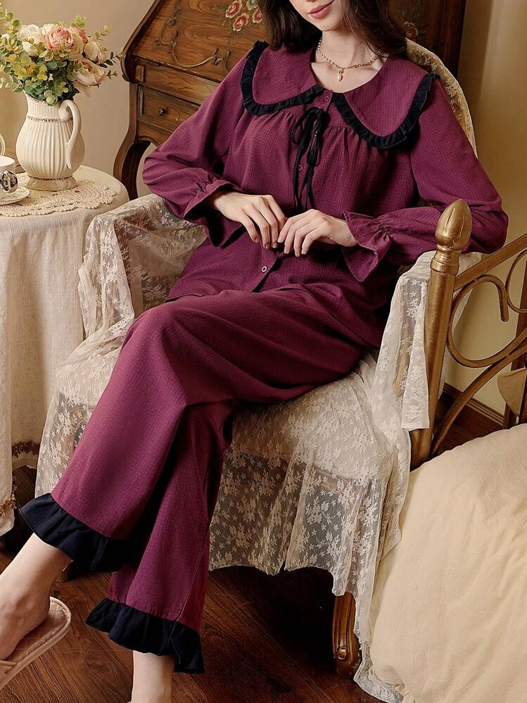 £11.04
£17.99
-38%
Côtesoire Bubble Textured Contrast Color Top & Pants Two-Pieces Lounge Set For Women Holiday Season, Fall Winter Clothes
4.95
(73)
#18 Bestseller
in Purple Women Lounge Sets

Size
UK
8 (S)
10 (M)
12/14 (L)
16 (XL)
Size Guide
 | SHEIN