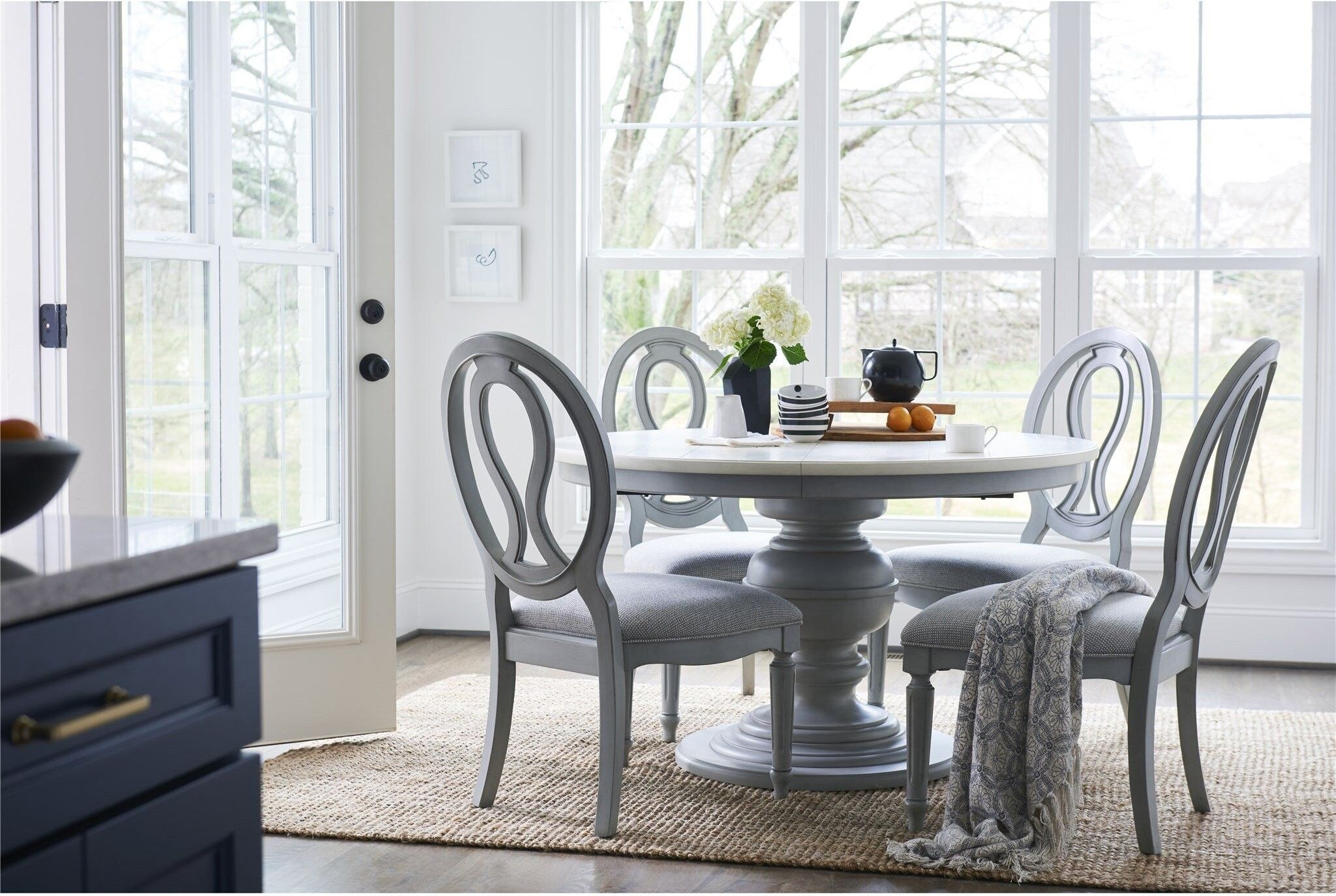 Summer Hill French Gray Round Dining Table | 1stopbedrooms