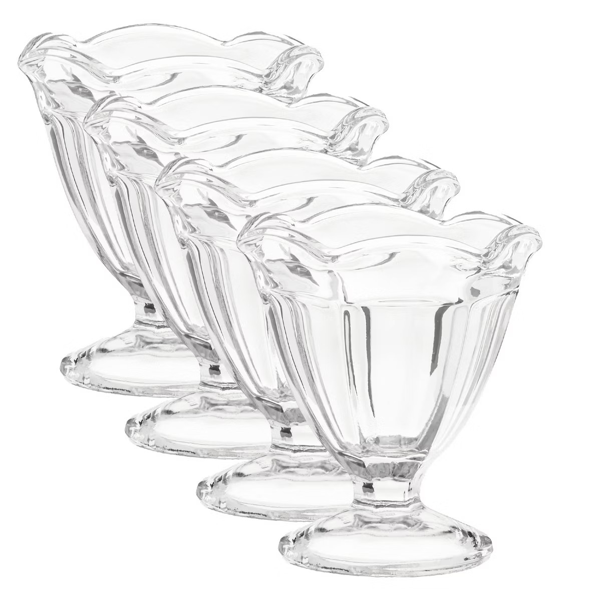 Anchor Hocking Footed Sherbet or Dessert Dishes, Clear Glass, Set of Four 4.5 Ounce Vintage Style... | Target