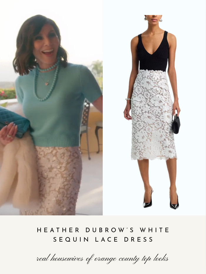 Heather Dubrow's White Sequin Lace Skirt 

 