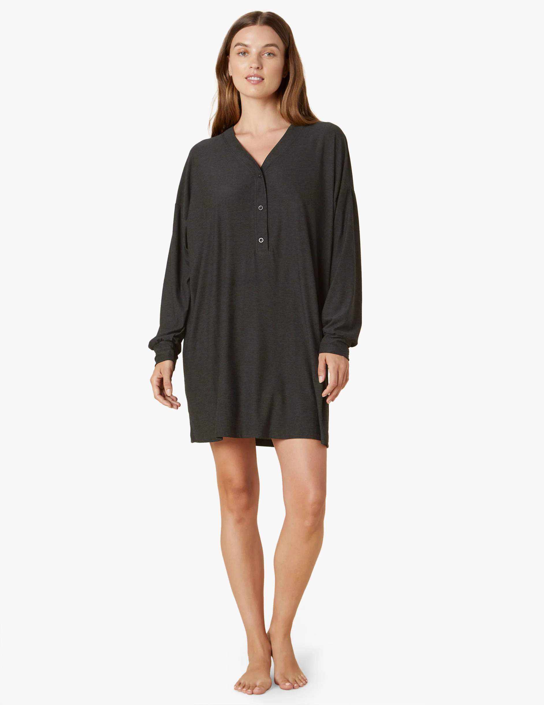 Featherweight Oversized Henley Sleep Shirt | Beyond Yoga | Beyond Yoga