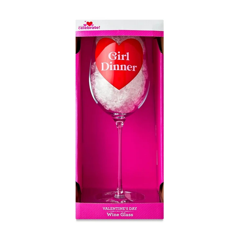 Valentine's Day Jumbo Wine Glass, Girl Dinner, by Way To Celebrate | Walmart (US)