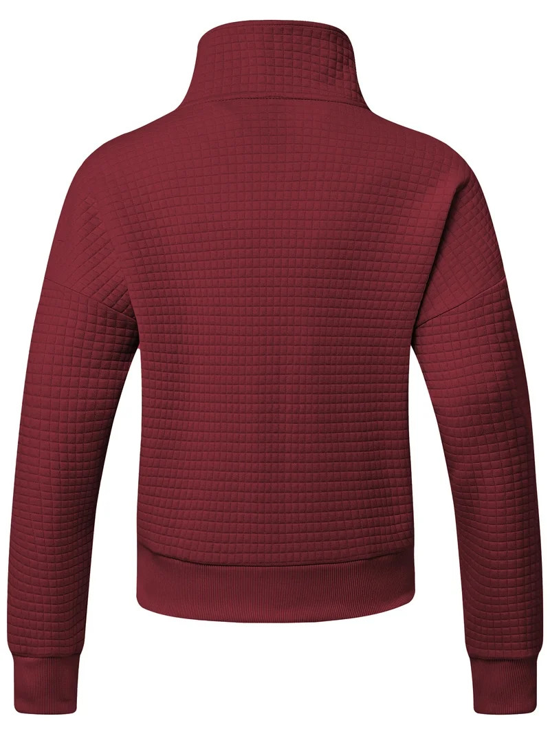 Pdbokew Womens Sweatshirts Half Zip Cropped Quarter Zipper Pullover Mockneck Waffle Tops with Poc... | Walmart (US)