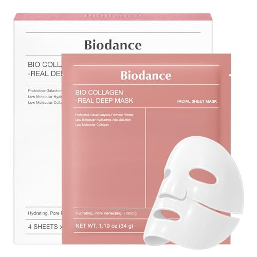 BIODANCE Bio-Collagen Real Deep Mask, Hydrating Overnight Hydrogel Mask, Pore Minimizing, Elastic... | Amazon (US)