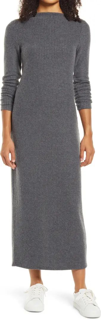 So Soft Ribbed Long Sleeve Midi Sweater Dress | Nordstrom