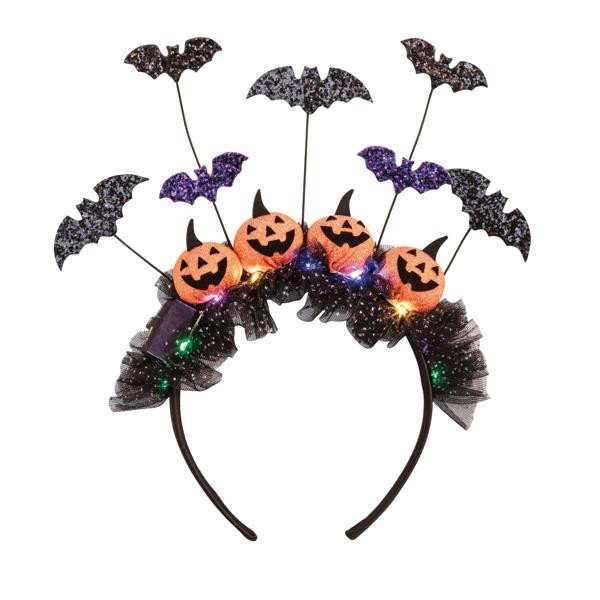 Mud Pie Kids Pumpkins Light Up Halloween Headband in Orange | Felt | Mud Pie
