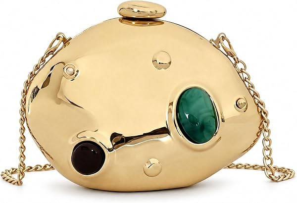 Women Evening Clutch Purse Metal Shell handbag Shoulder Crossbody Bag | Amazon (US)