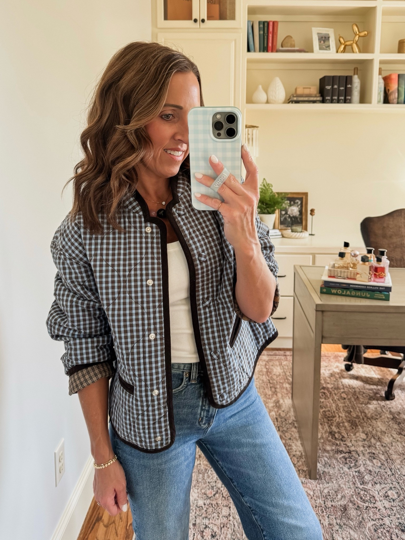 Quilted jacket. 25% off during the Insider Event. Also in 2 solid colors. 
Size XS.

#LTKootd #LTKSaleAlert #LTKSeasonal