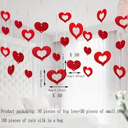 200pcs Heart-Shaped Garland with Sequins - Perfect for Weddings, Birthdays, Bridal Showers & Hous... | Temu Affiliate Program