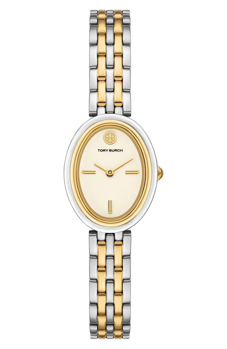 Tory Burch The Oval Two-Tone Bracelet Watch, 22mm x 28mm | Nordstrom | Nordstrom