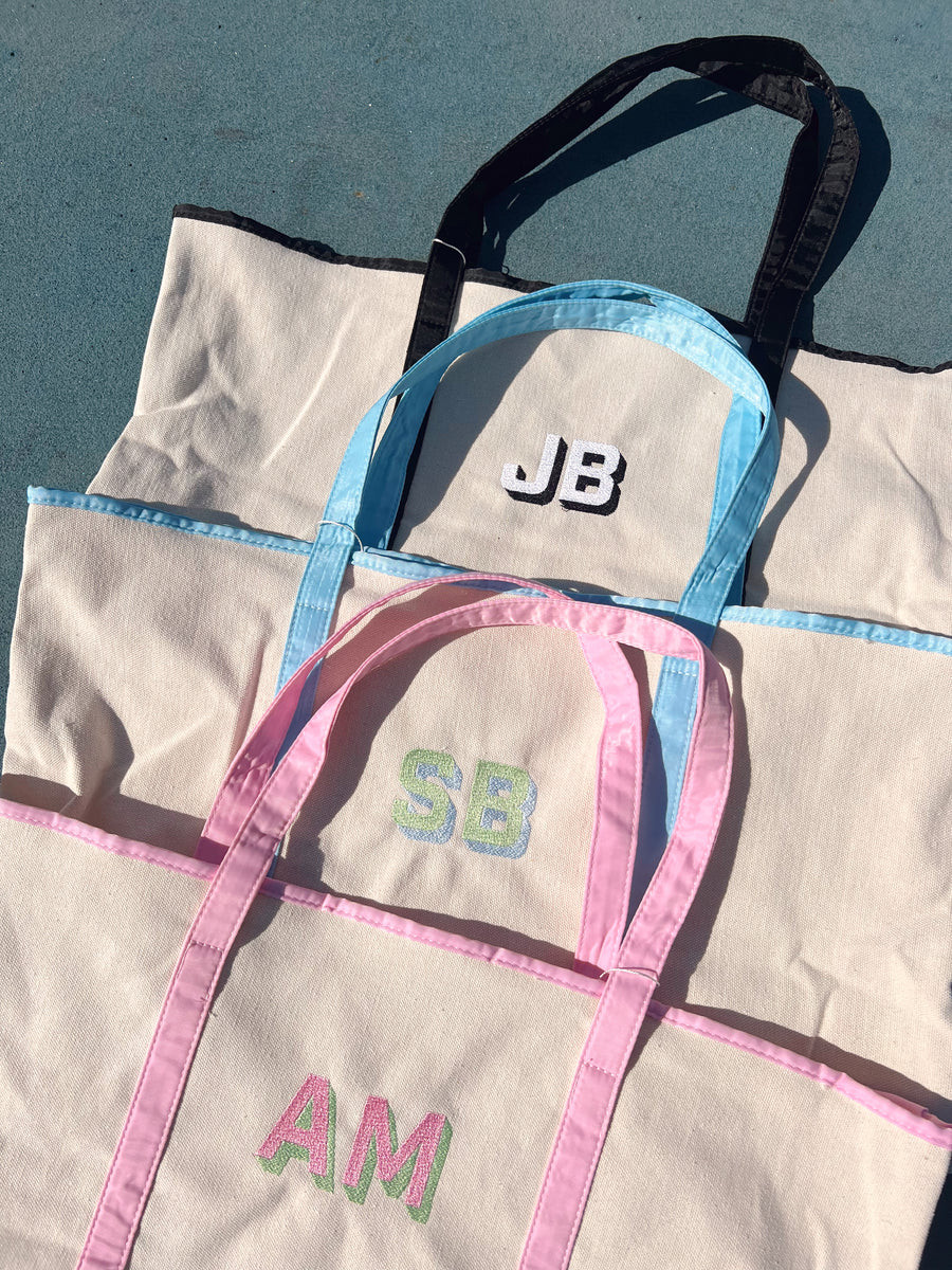 Canvas Boat Tote - Embroidered | KenzKustomz