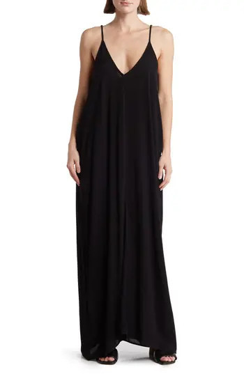 Lovestitch Gauze Maxi Dress in Black at Nordstrom Rack, Size Small/medium | Nordstrom Rack