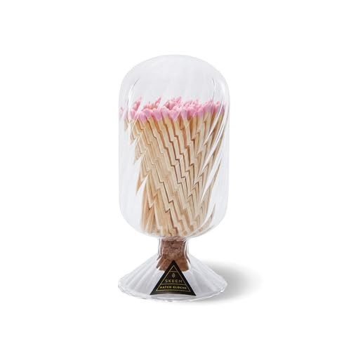 Skeem Helix Match Cloche – Pink-Tipped Decorative Matches in Spiral Glass – Valentine’s Day Gift for Partners, Friends, or Self-Love – Luxury Candle Accessory | Amazon (US)