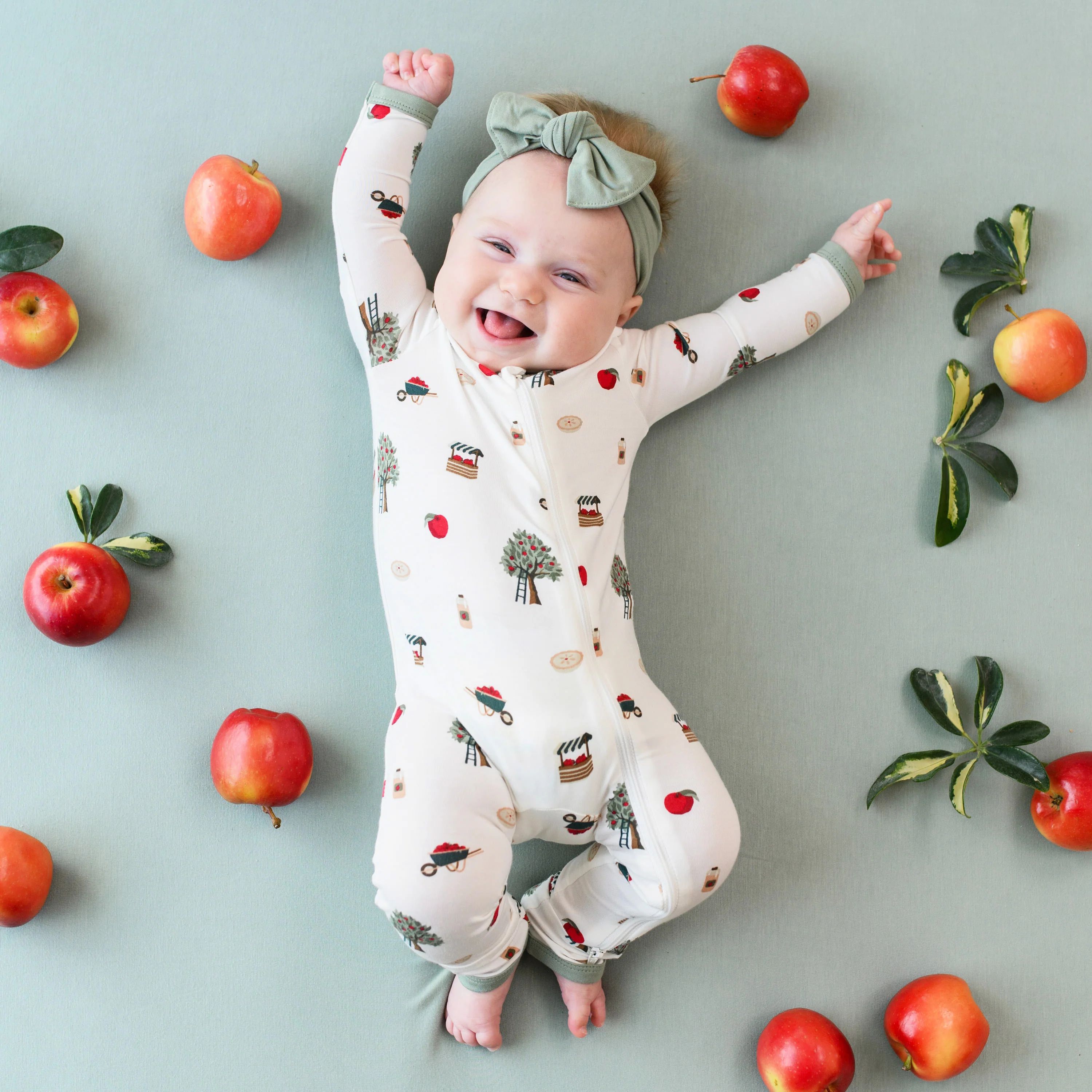 Zippered Romper in Apple Orchard | Kyte BABY