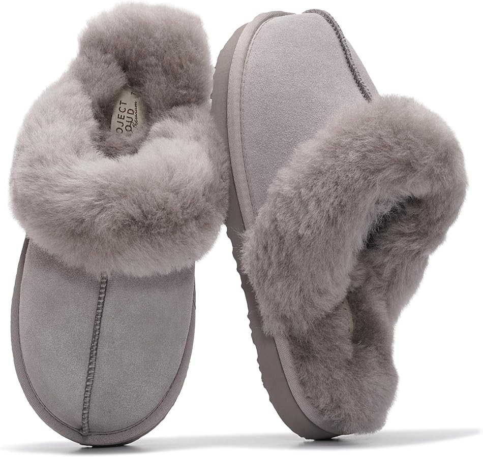 Project Cloud 100% Genuine Leather Slippers for Women Footwear with Genuine Fur Lining Womens Clo... | Amazon (US)