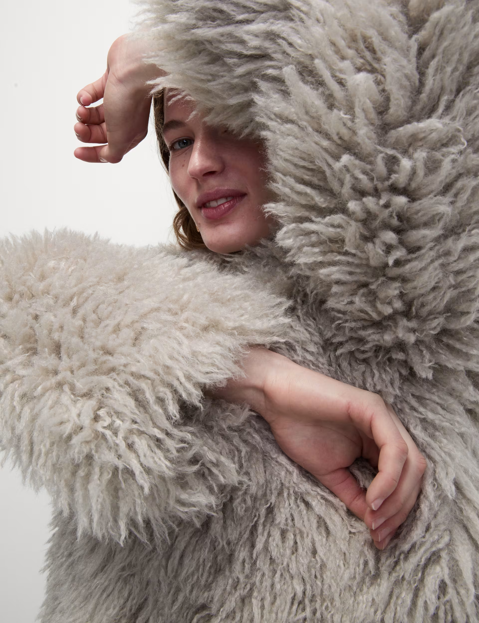 Faux Fur Collarless Short Coat | Marks & Spencer (UK)