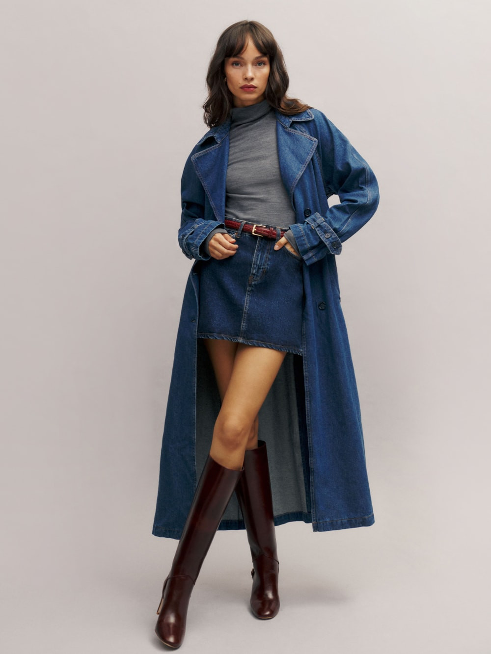 Hayes Denim Trench Coat | Reformation (Global)
