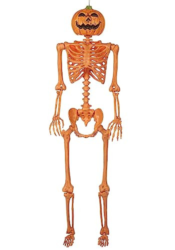 Seasons 5ft Orange Skeleton with Pumpkin Head | Amazon (US)