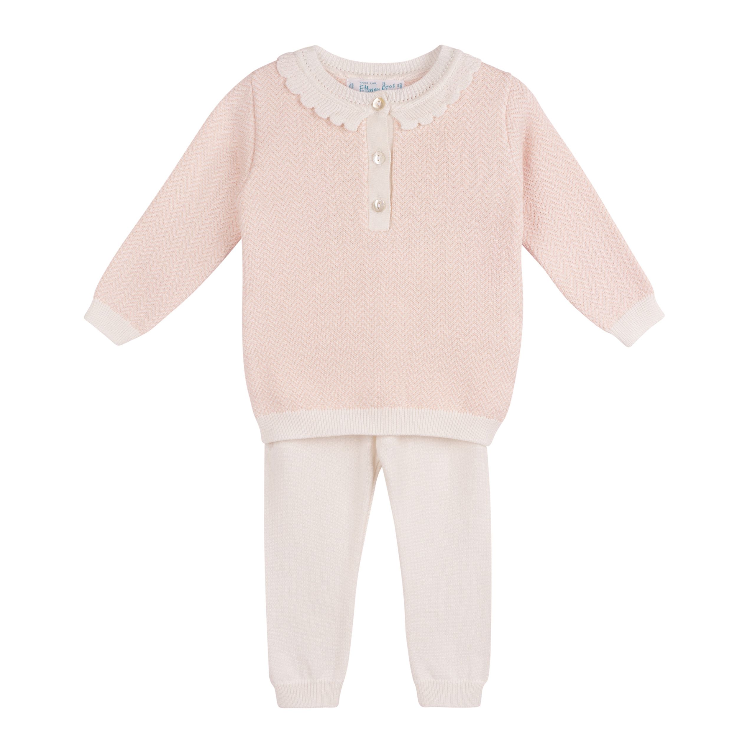 Girls Blush Chevron Knit Set | Feltman Brothers