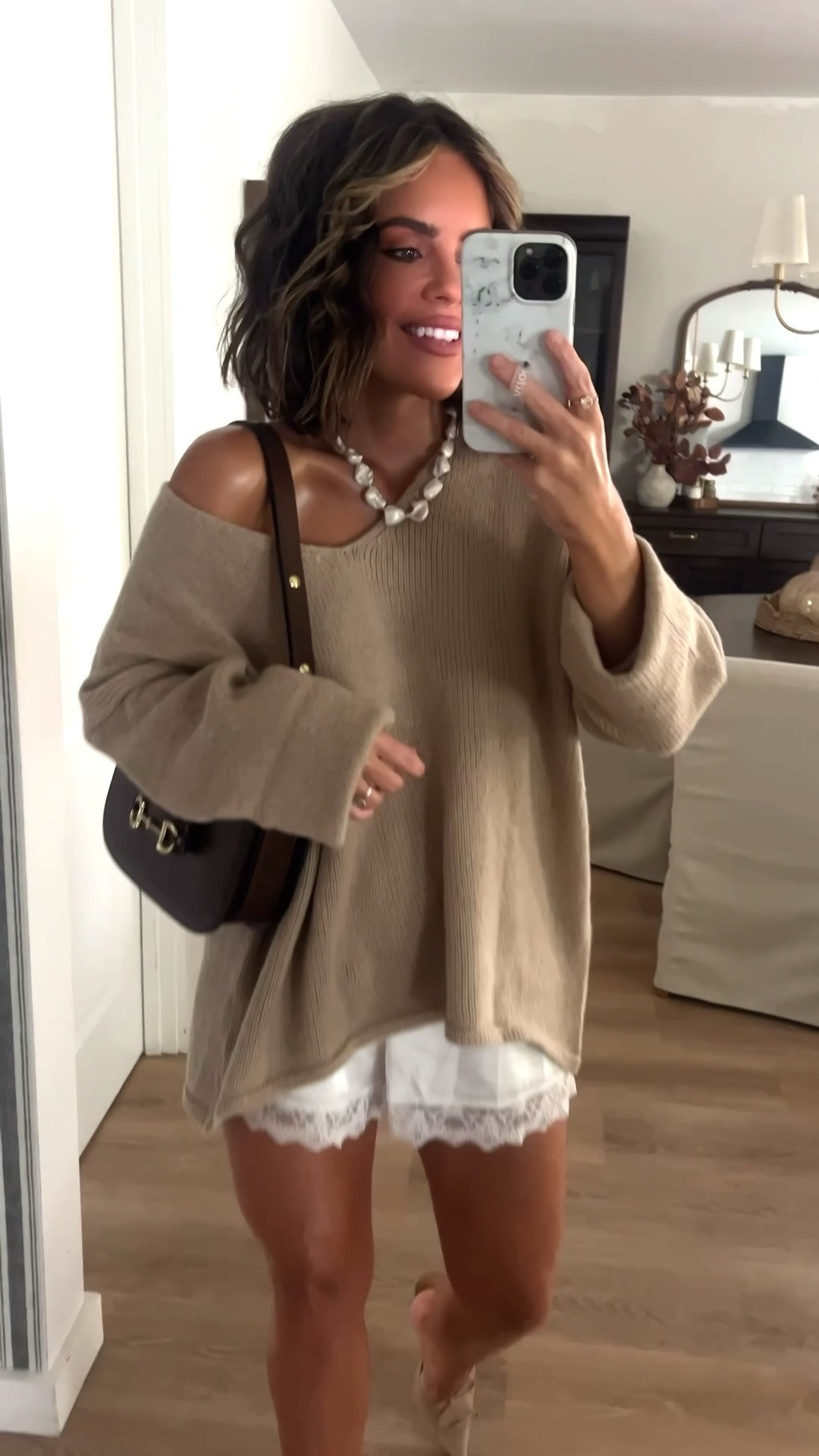 Wearing a size small and everything shoes are true to size

✨ Effortless fall style ✨ Oversized sweater layered with lace trim shorts for the perfect mix of cozy and feminine 🤎 Styled with pearl details, neutral flats, and a classic shoulder bag for a polished everyday look.

#FallOutfit #CozyChic #OOTDInspo #AmazonFashion #FallStyle2025 #NeutralOutfit #OutfitInspo #AmazonFinds #EverydayStyle #ComfyAndCute



#LTKStyleTip #LTKPetite #LTKFindsUnder50