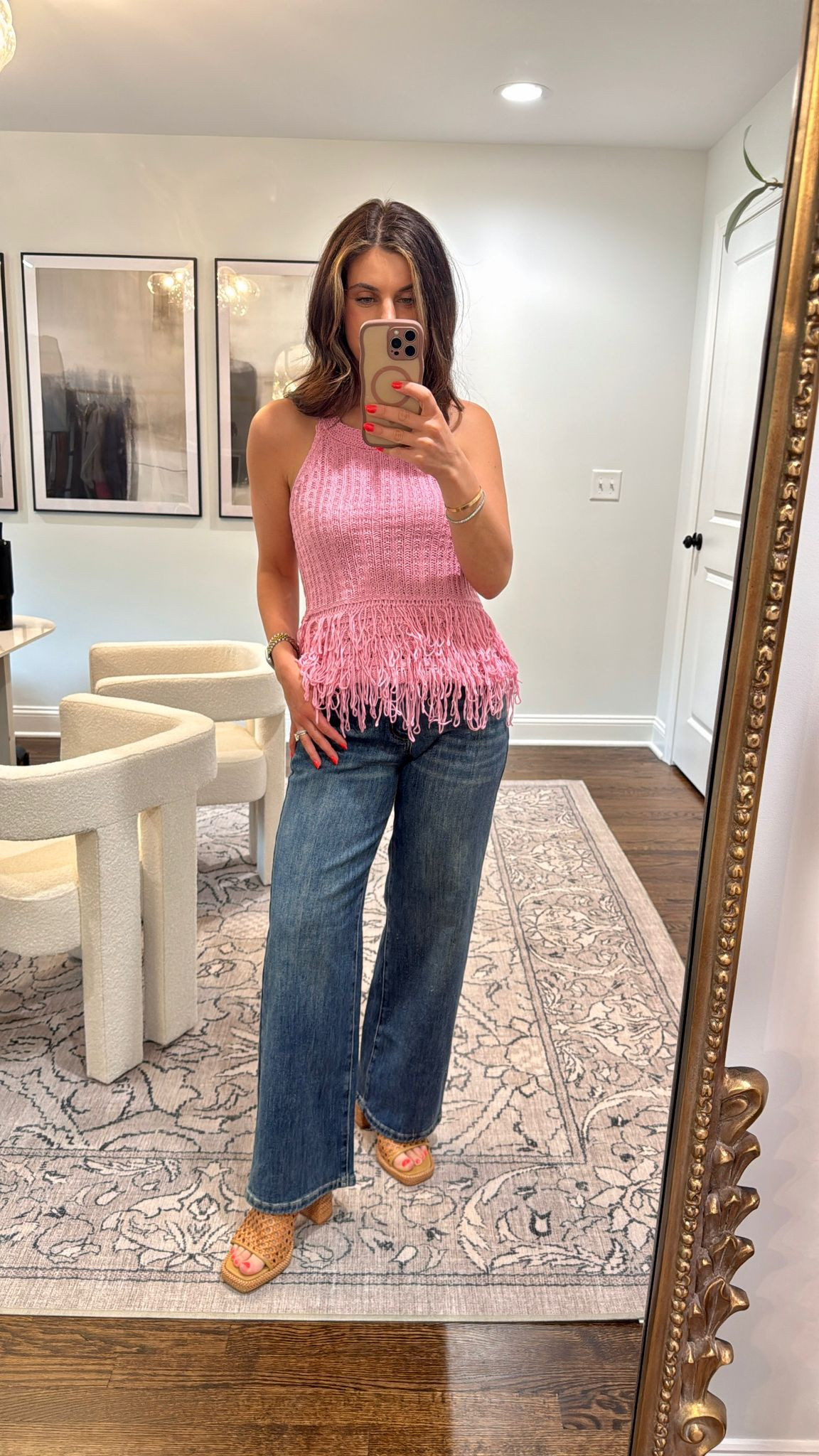 New Summer Style Alert! These boho fringe top and high-waisted jeans are perfect for a chic yet comfortable look. #amazonfashion #summerstyle 

 #LTKootd