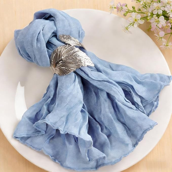 MLMC 24 Pack Dusty Blue Cheesecloth Napkins Boho Rustic Gauze Cloth Napkins Washable 21"x21" for ... | Amazon (US)