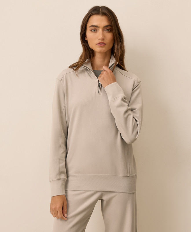 Women’s Cloudknit Half Zip made with Organic Cotton | Pact | Pact Apparel